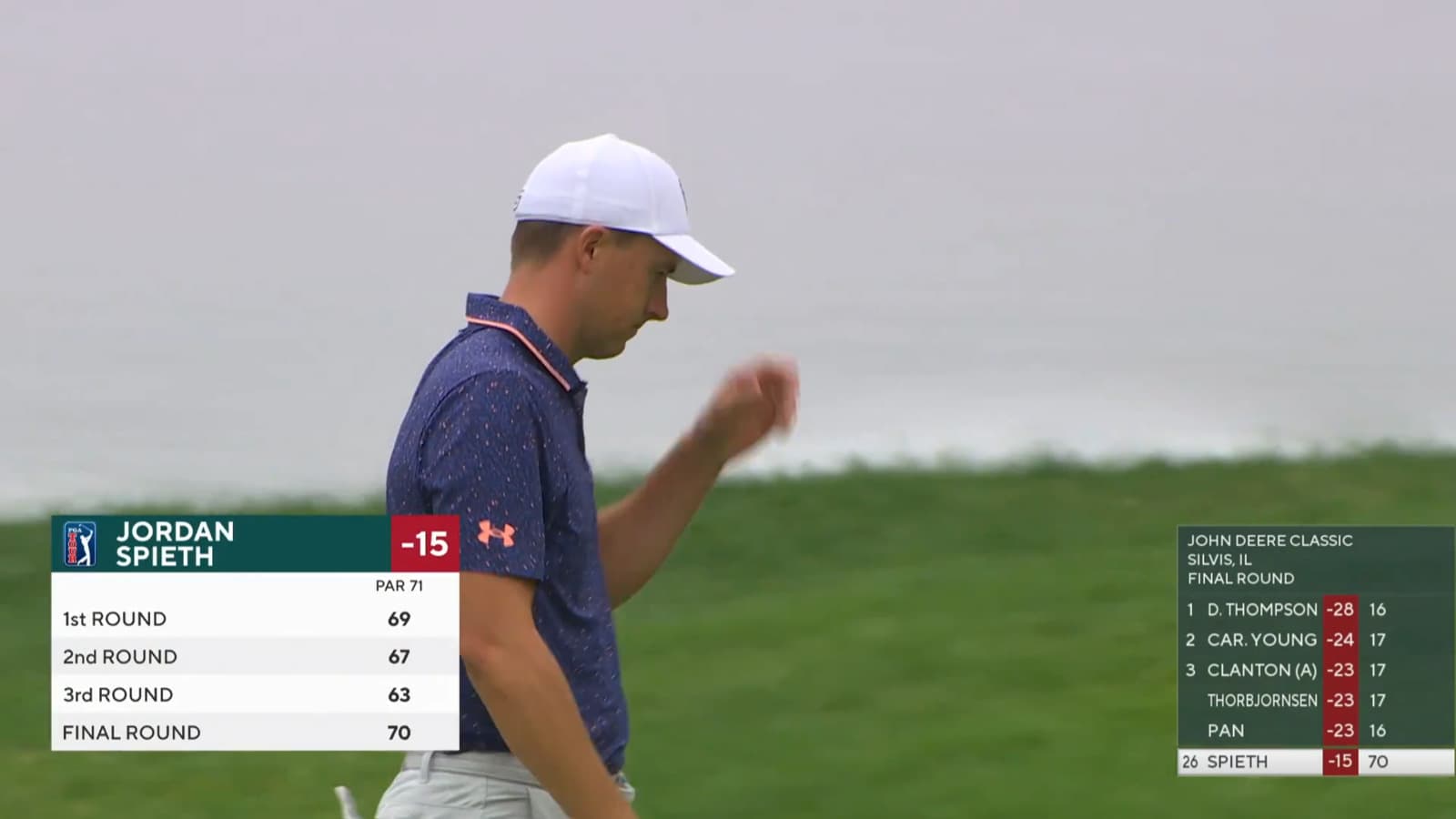 Jordan Spieth closes with birdie on No. 18 at John Deere