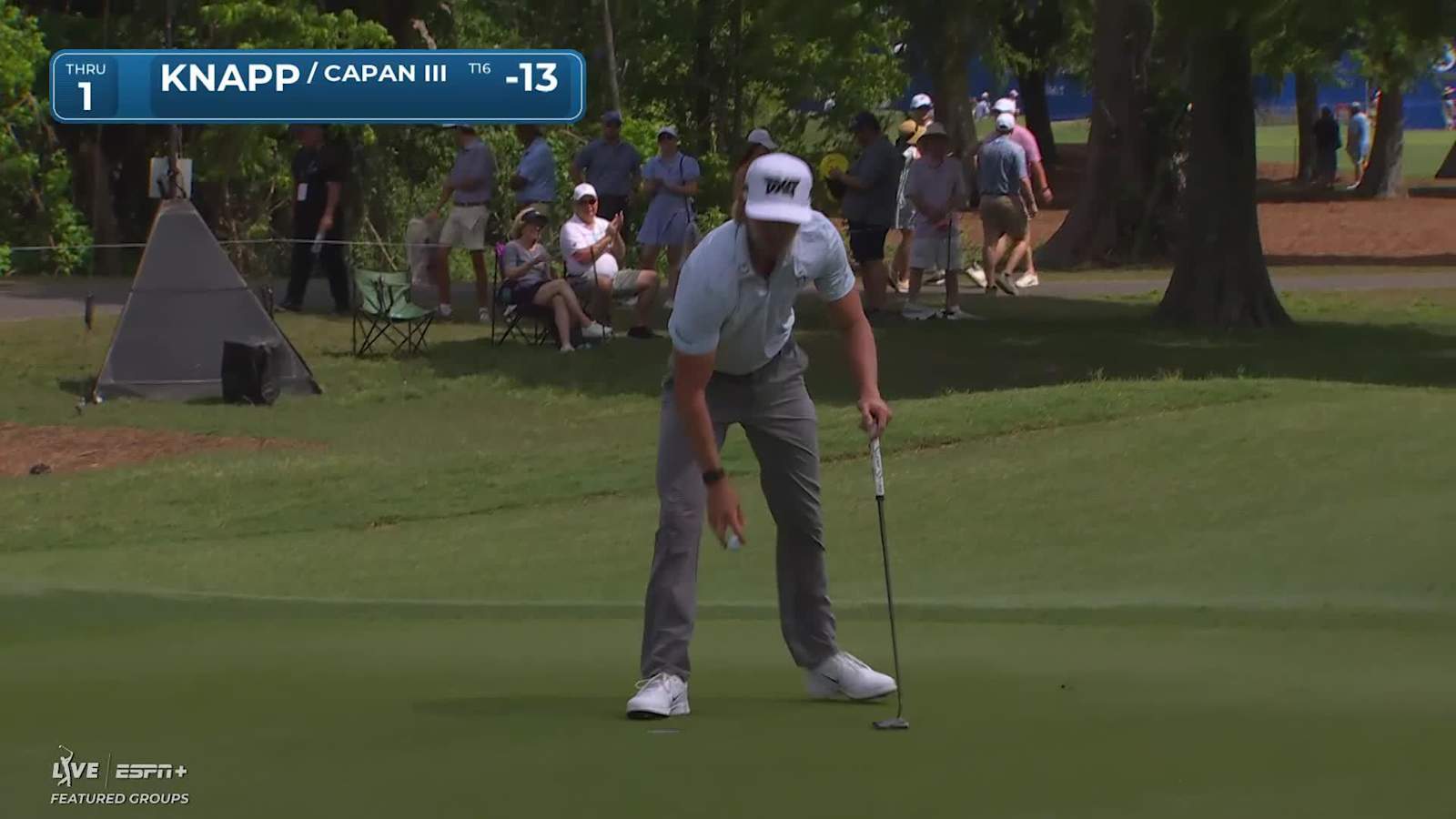 Jake Knapp makes birdie on No. 1 at Zurich Classic