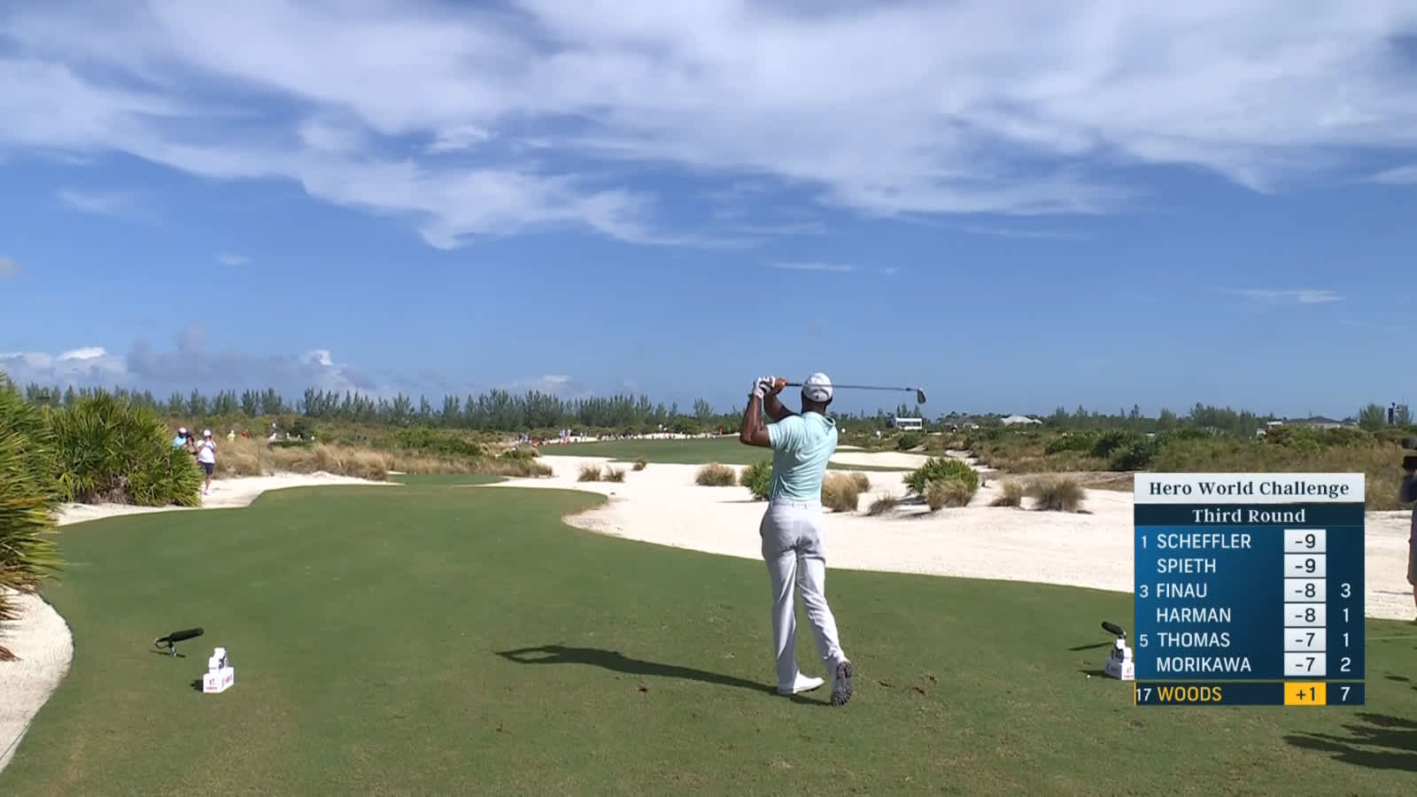 Tiger Woods dials in iron to yield birdie at Hero World Challenge
