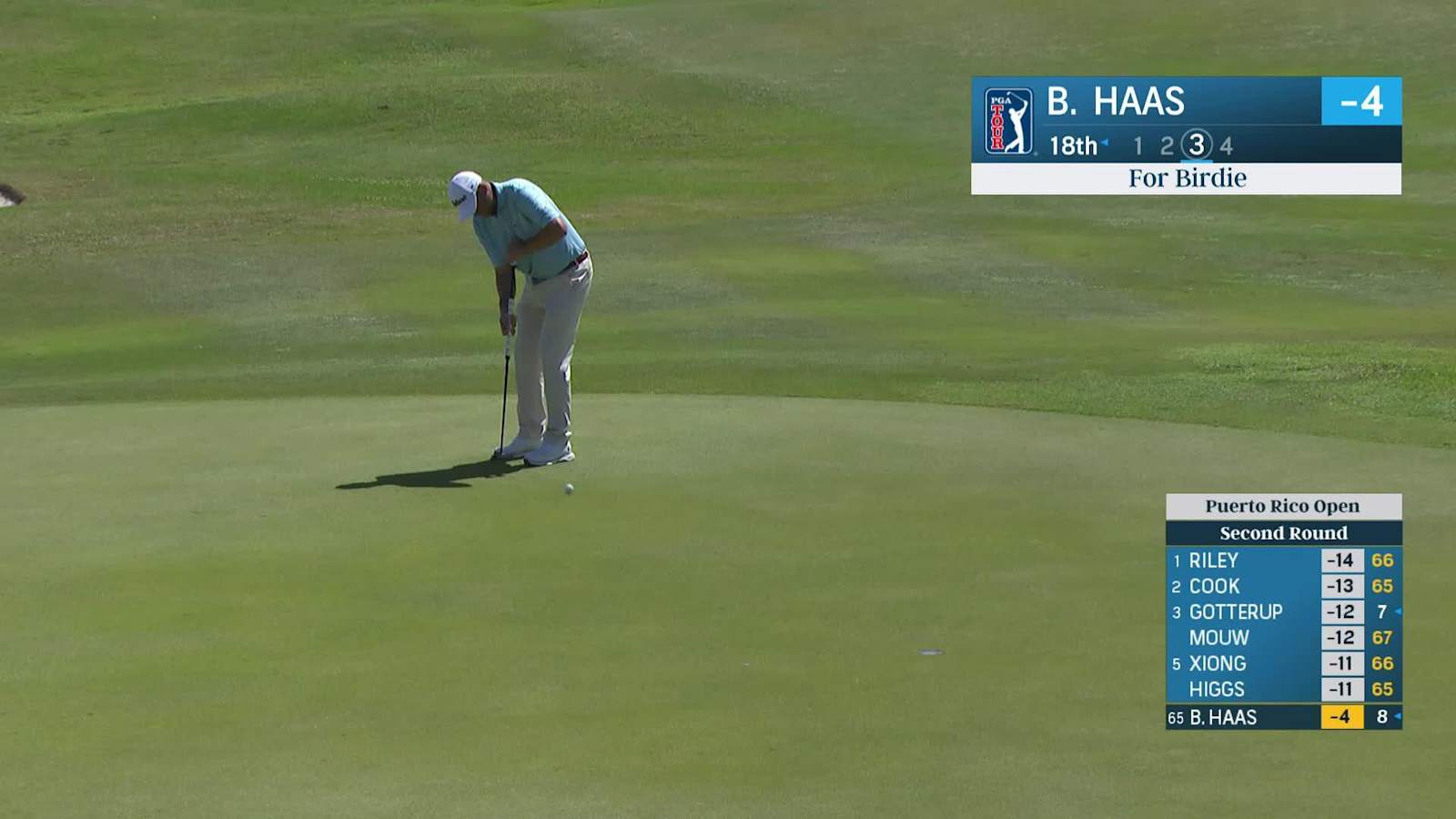Bill Haas makes birdie on No. 18 at Puerto Rico