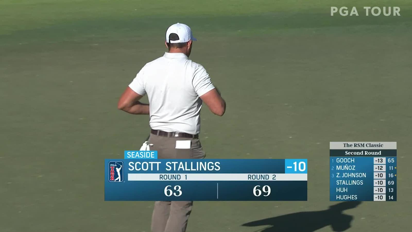 Scott Stallings' approach to 5 feet and birdie at The RSM Classic