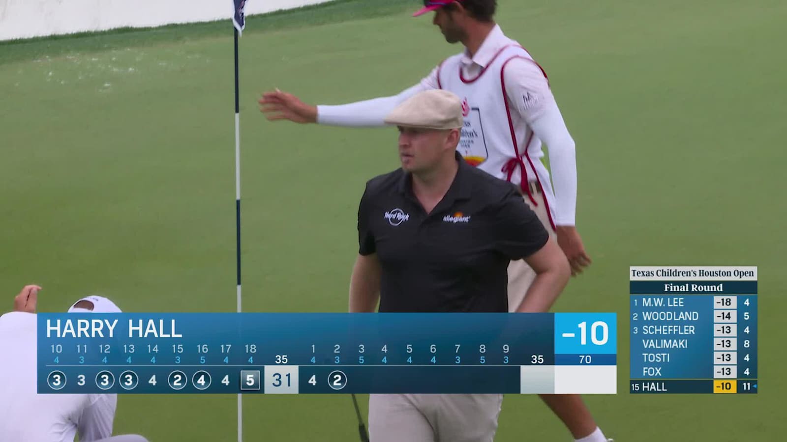 Harry Hall makes a 9-foot birdie putt at Houston Open