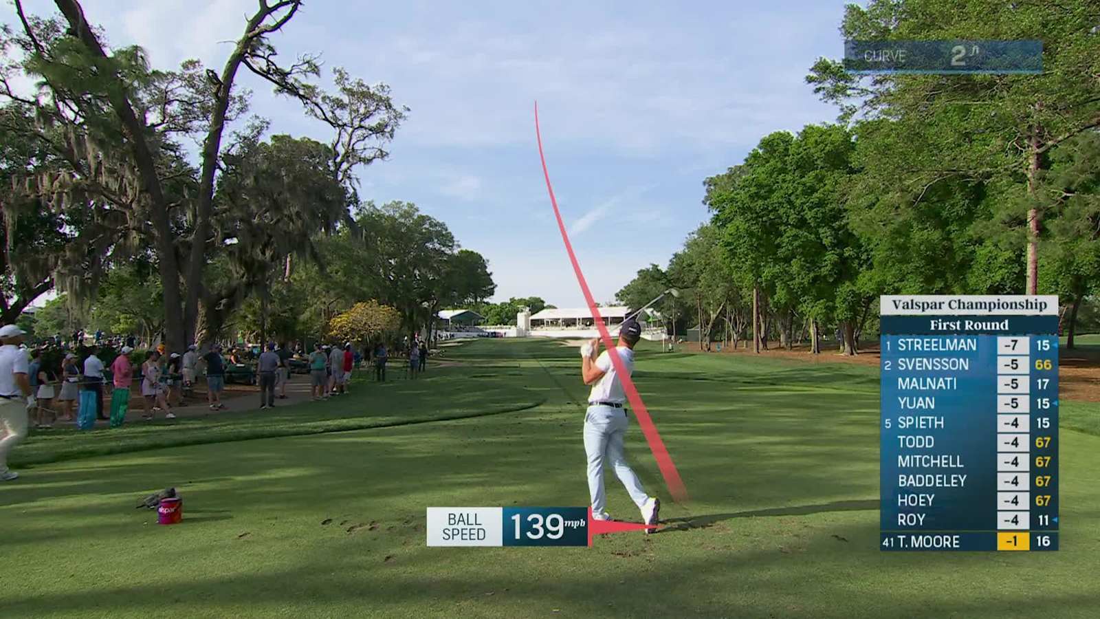 Taylor Moore dials in tee shot to set up birdie at Valspar