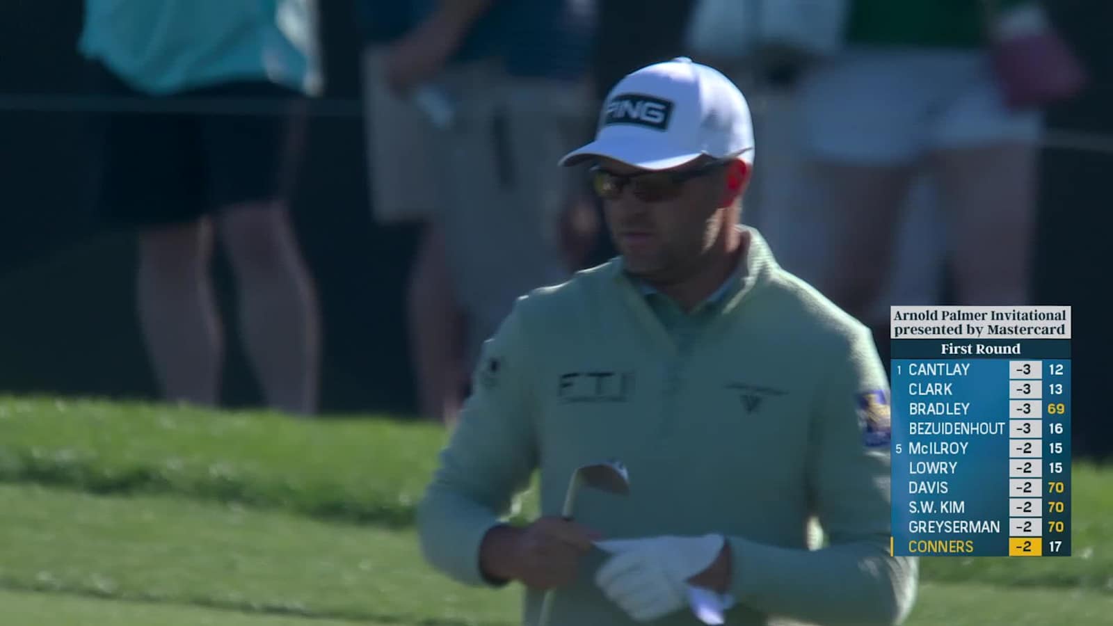 Corey Conners rolls in 24-foot birdie putt at Arnold Palmer