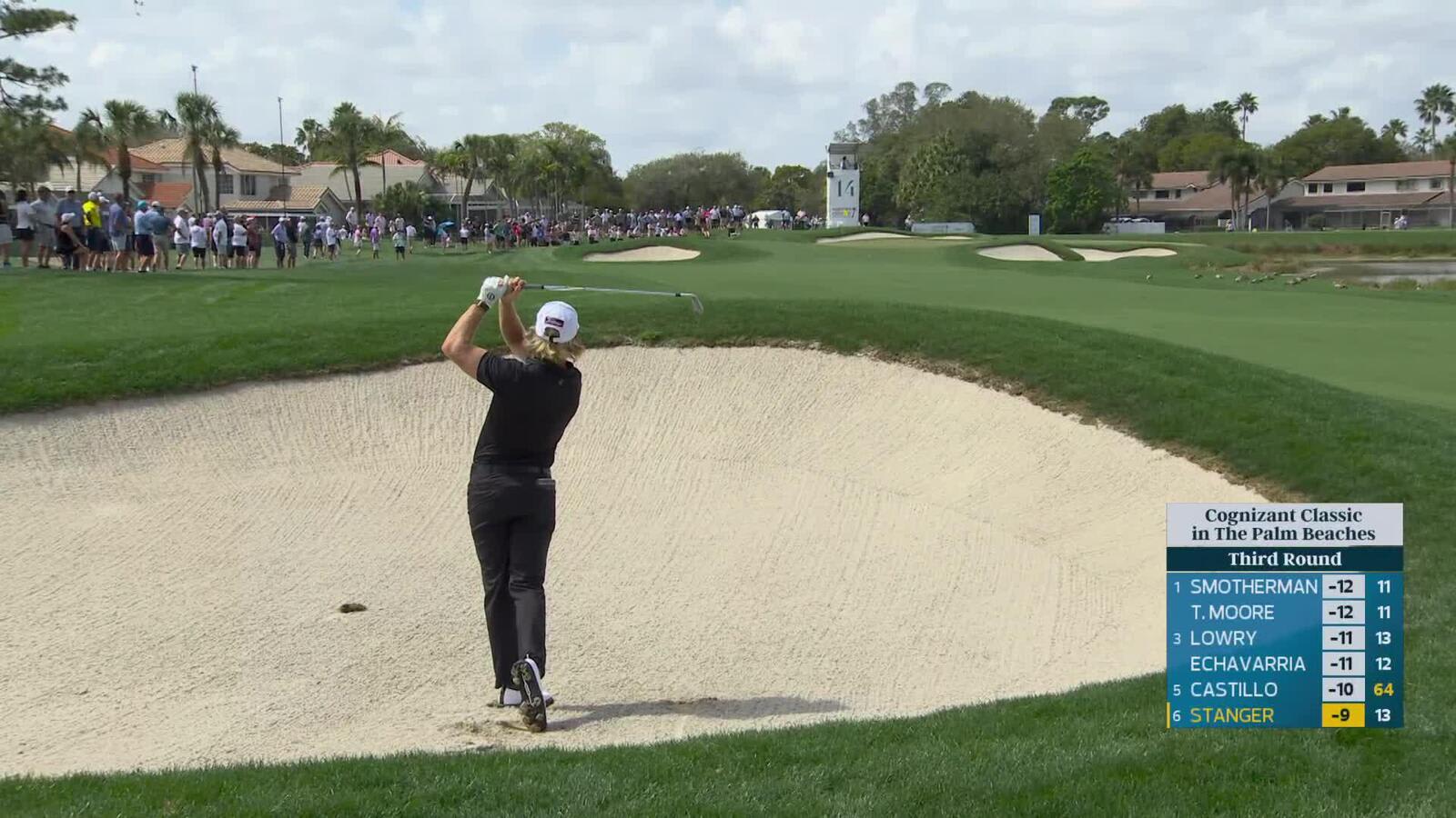 Jimmy Stanger hits 145-yard bunker shot to 8 feet, sets up birdie on No. 14 at Cognizant Classic
