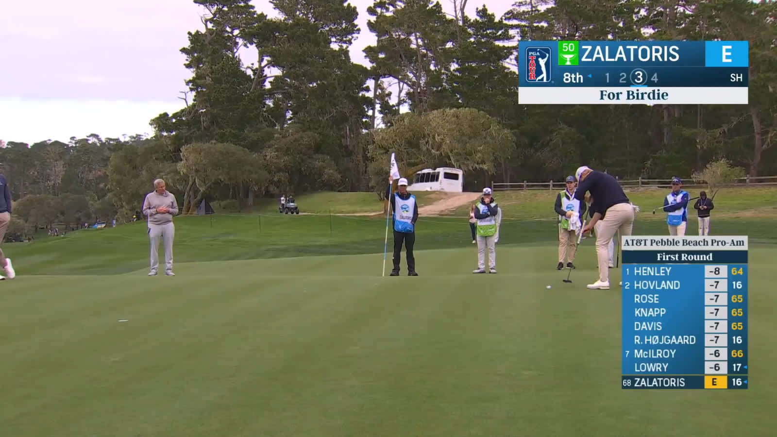 Will Zalatoris sinks birdie putt at AT&T Pebble Beach