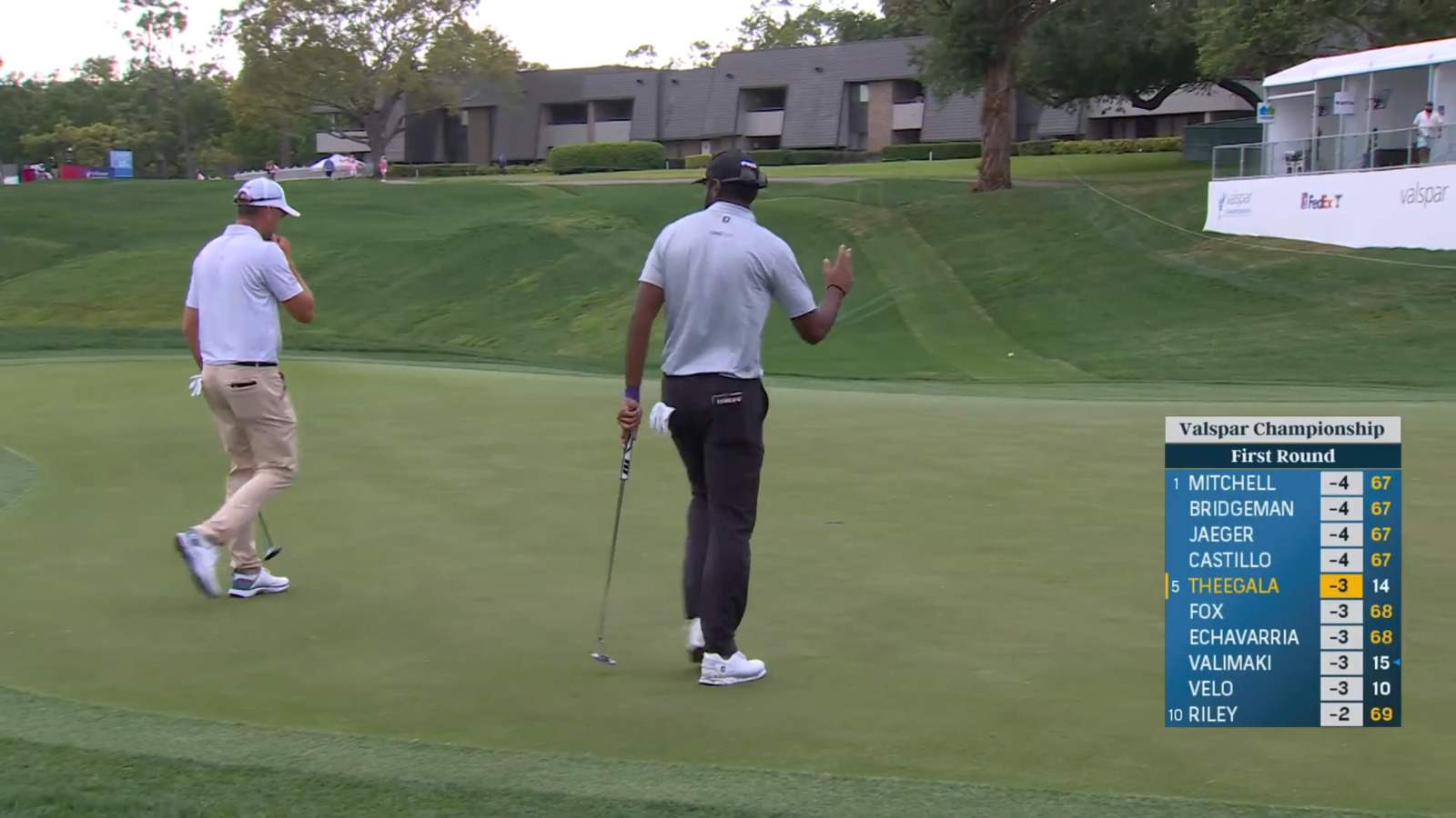 Sahith Theegala rolls in 22-footer for birdie at Valspar