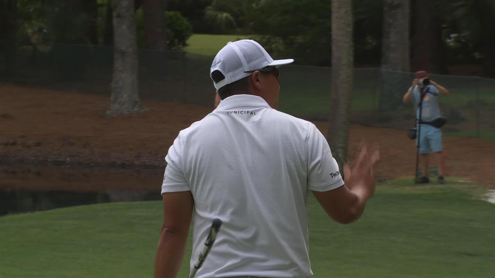 Kurt Kitayama's 72-yard approach sets up birdie on No. 15 at RBC Heritage