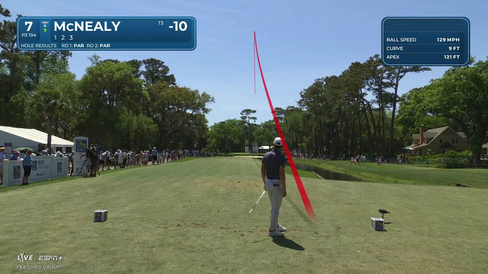 Maverick McNealy makes birdie on No. 7 at RBC Heritage