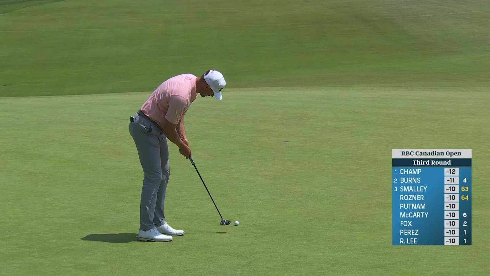 Victor Perez sinks a 25-foot birdie putt on No. 2 at RBC Canadian