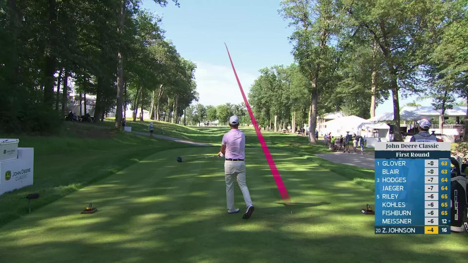 Zach Johnson holes 46-foot shot for eagle on No. 17 at John Deere
