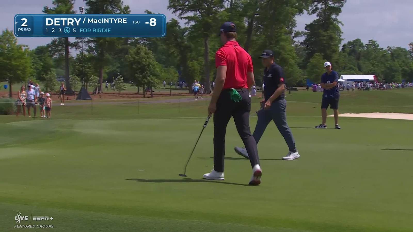 Team Robert MacIntyre/Thomas Detry makes birdie on No. 2 at Zurich Classic