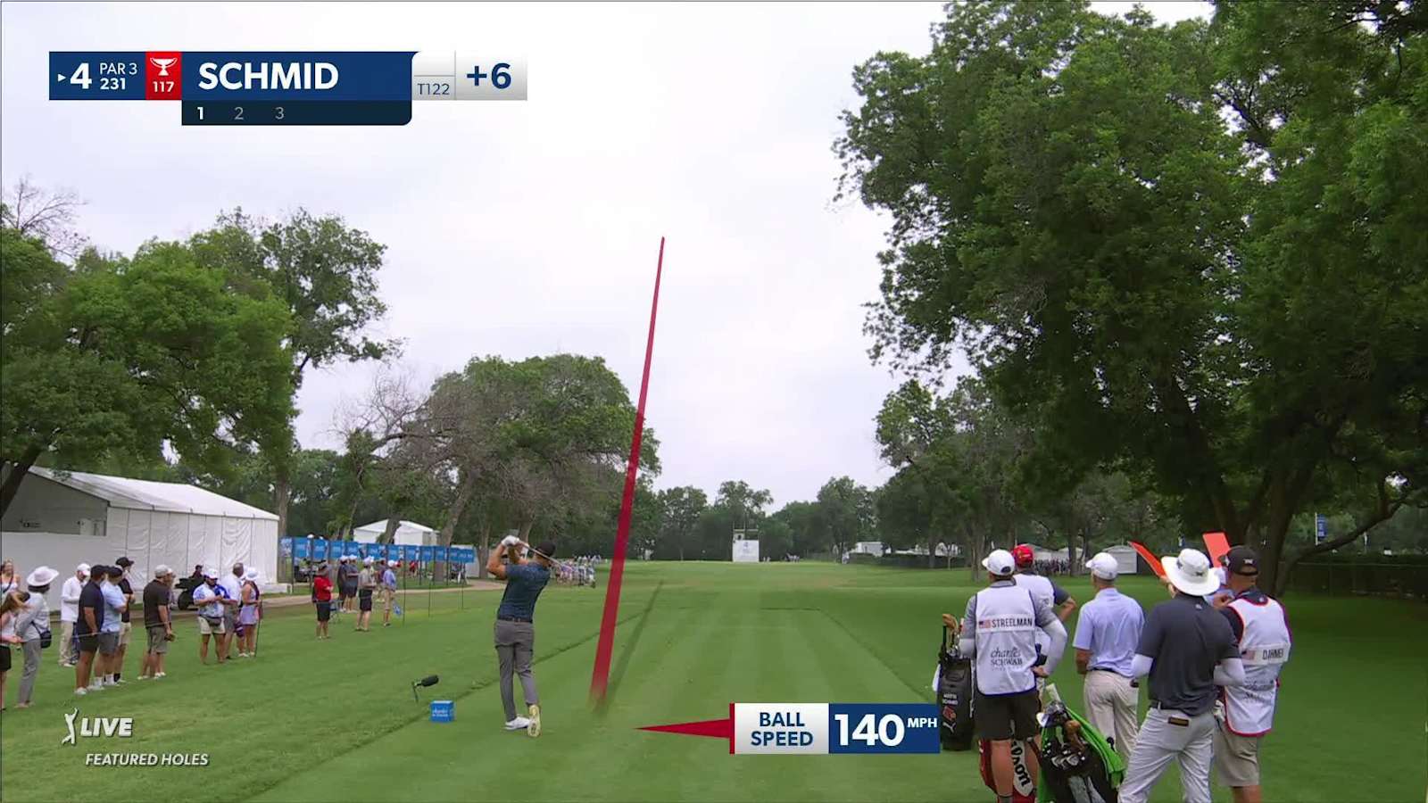 Matti Schmid dials in tee shot to set up birdie at Charles Schwab