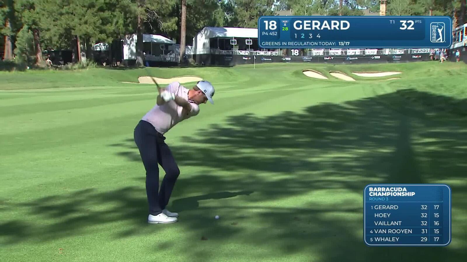 Ryan Gerard holes 20-foot flop shot on No. 18 to take lead at Barracuda