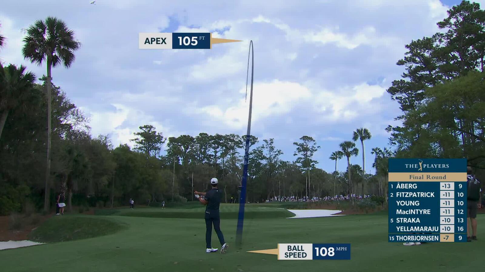 Michael Thorbjornsen hits 128-yard approach to 3 feet, birdies No. 10 at THE PLAYERS