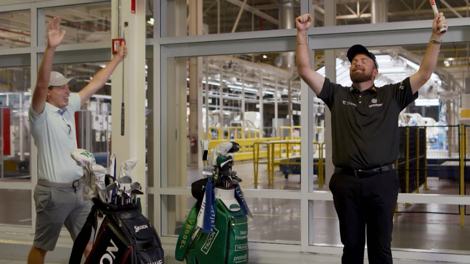 Matt Fitzpatrick and Shane Lowry tour BMW plant, play in putting challenge