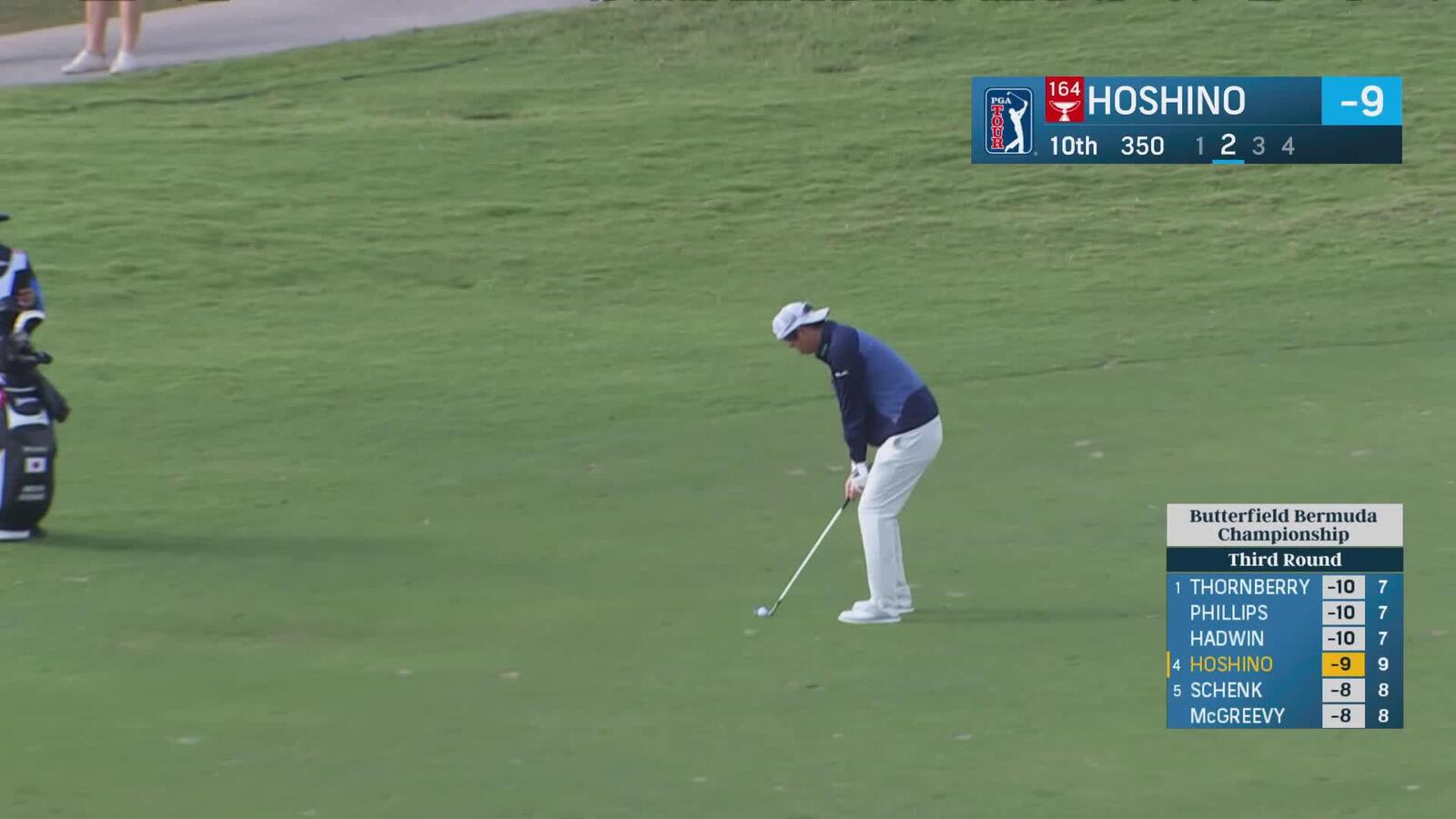 Rikuya Hoshino makes birdie on No. 10 at Butterfield Bermuda