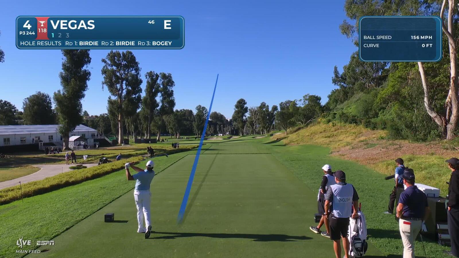 Jhonattan Vegas sinks 18-foot birdie putt on No. 4 at The Genesis