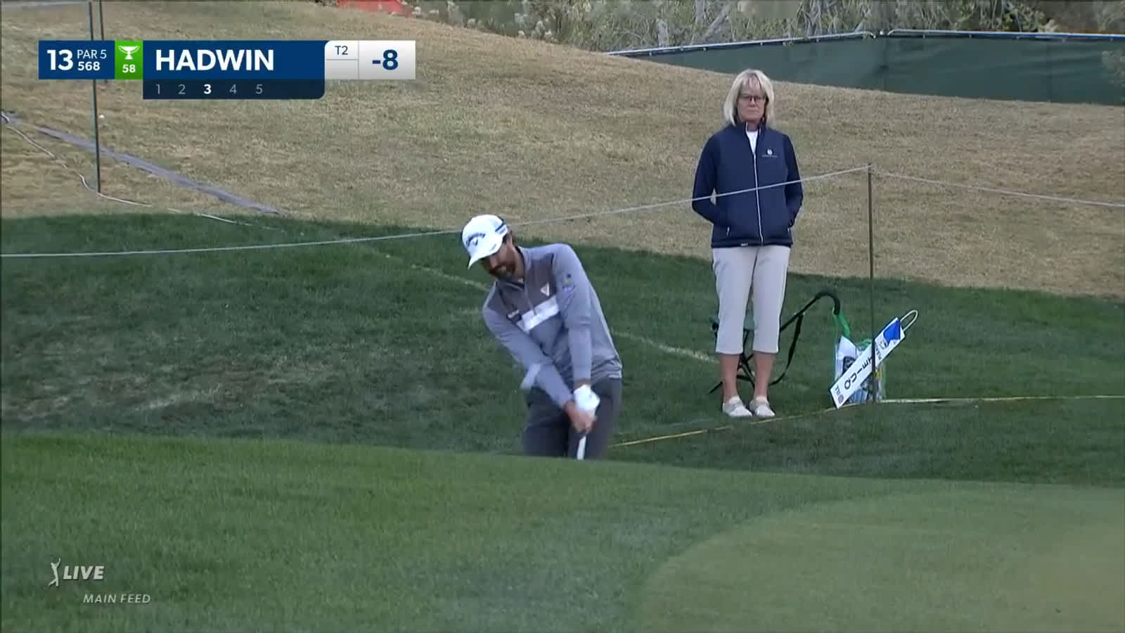 Adam Hadwin gets up-and-down for birdie at WM Phoenix Open