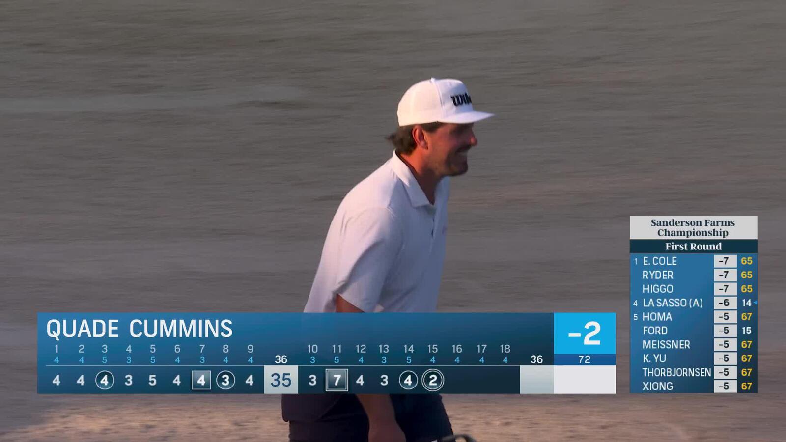 Quade Cummins holes out 66-foot shot for eagle on No. 15 at Sanderson Farms