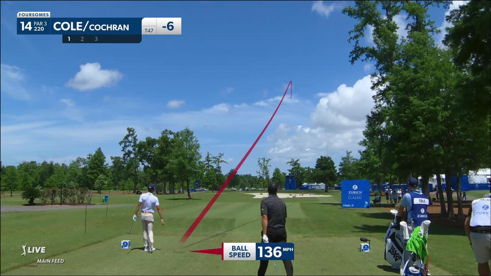 Eric Cole dials in tee shot to set up birdie at Zurich Classic