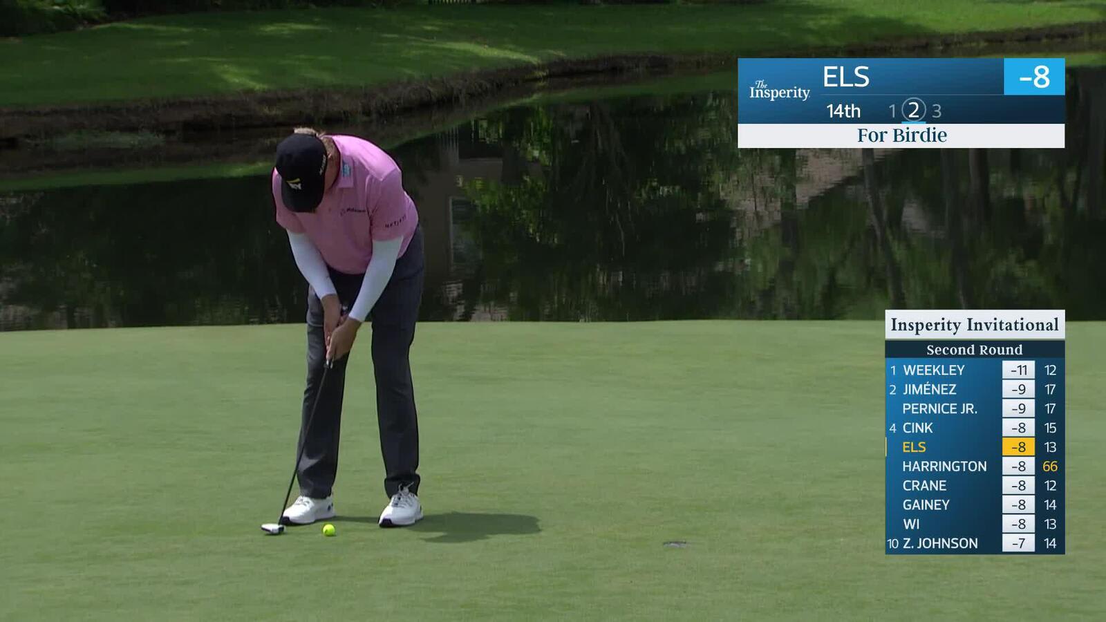 Ernie Els makes birdie on No. 14 at Insperity Invitational