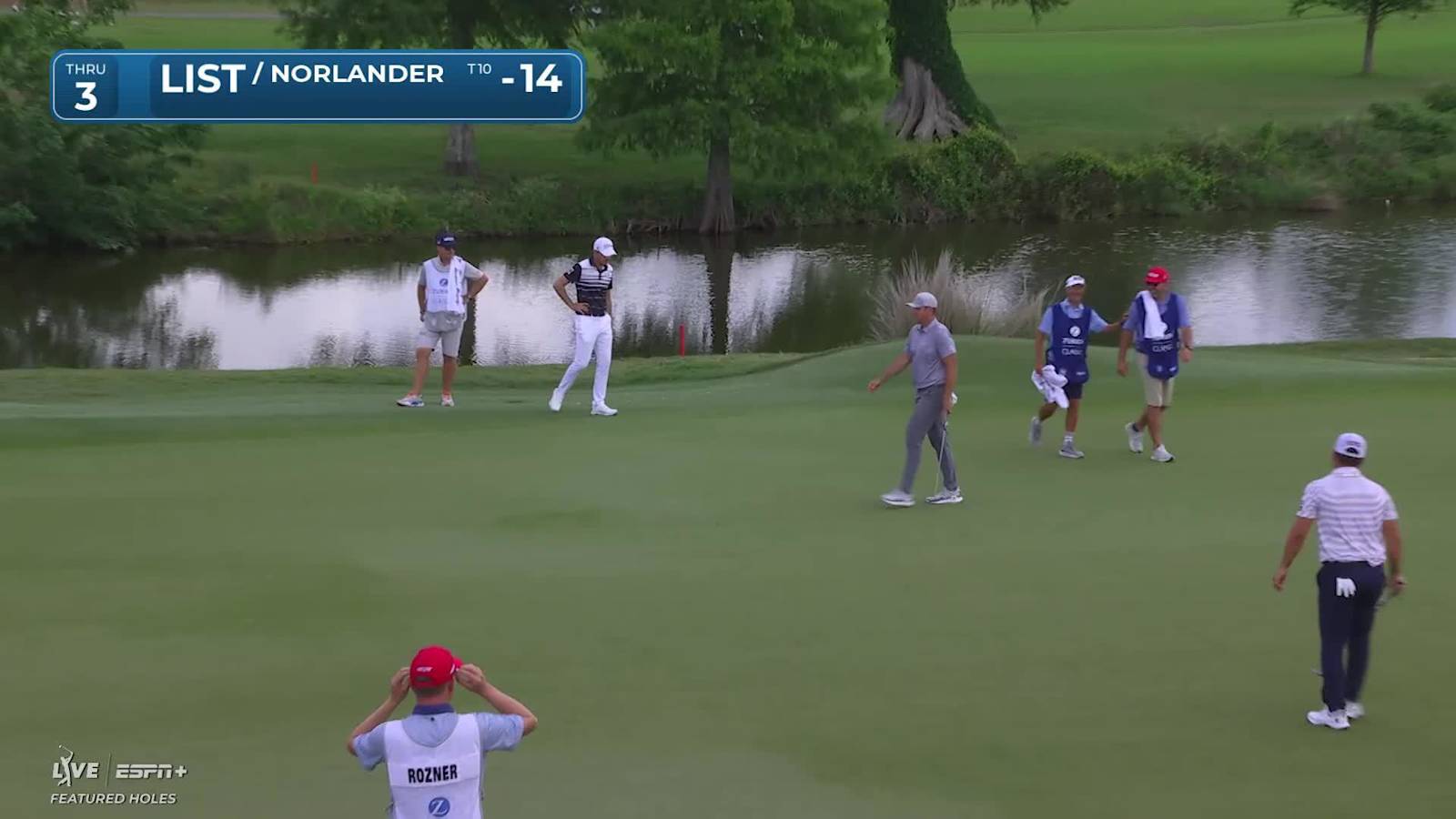 Luke List sinks a 57-foot birdie putt on No. 3 at Zurich Classic