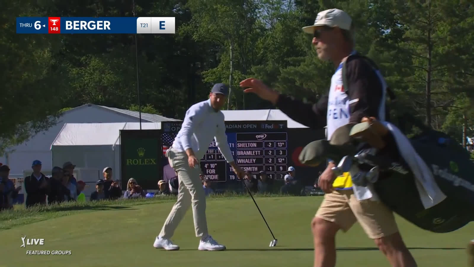 Daniel Berger makes birdie after close approach from 188 yards at RBC Canadian