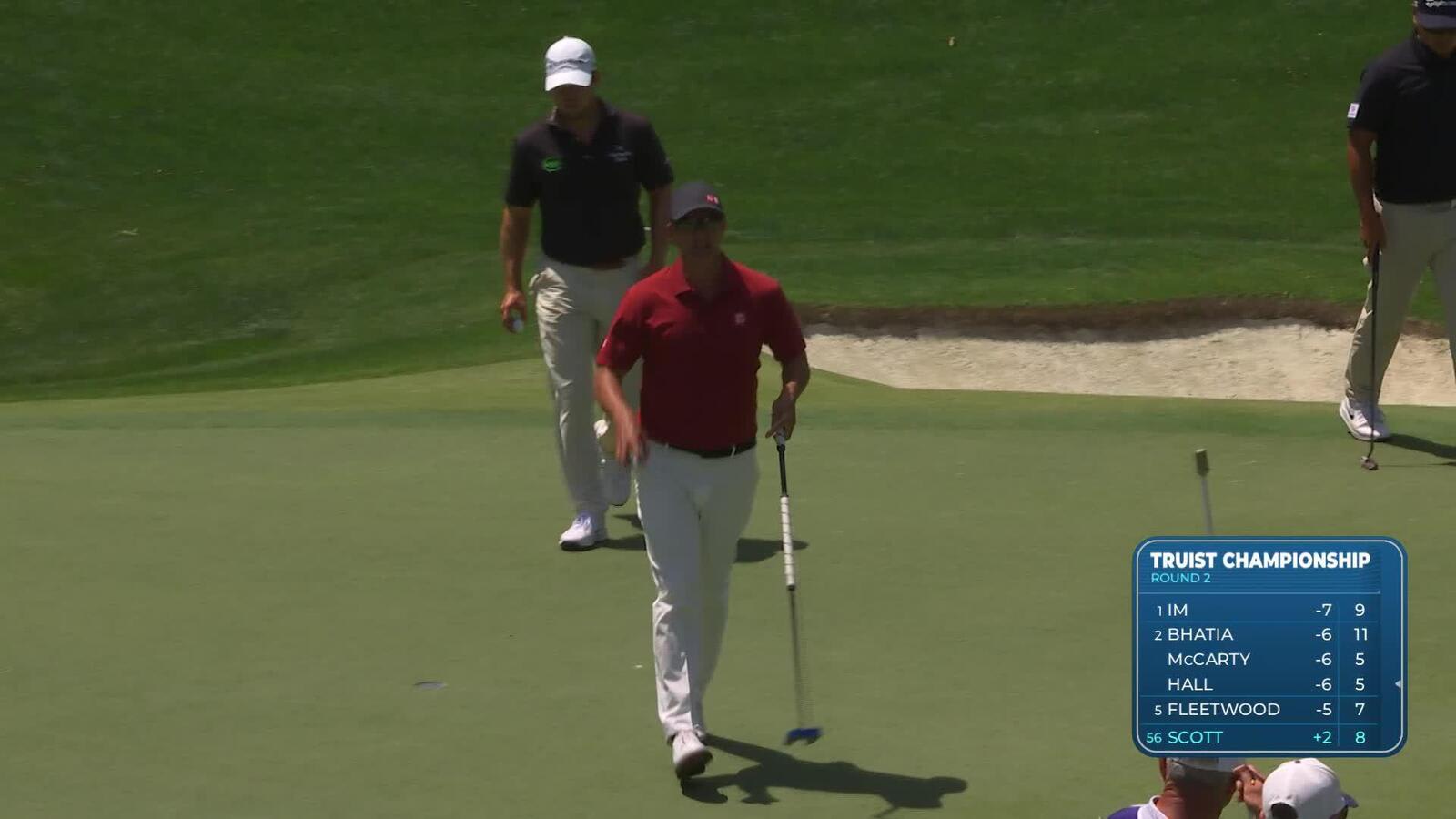Adam Scott makes birdie on No. 8 at Truist Championship