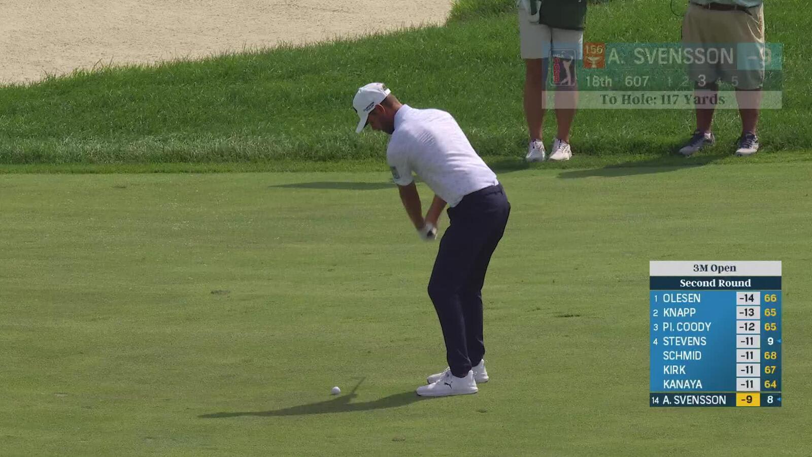 Adam Svensson makes birdie on No. 18 at 3M Open