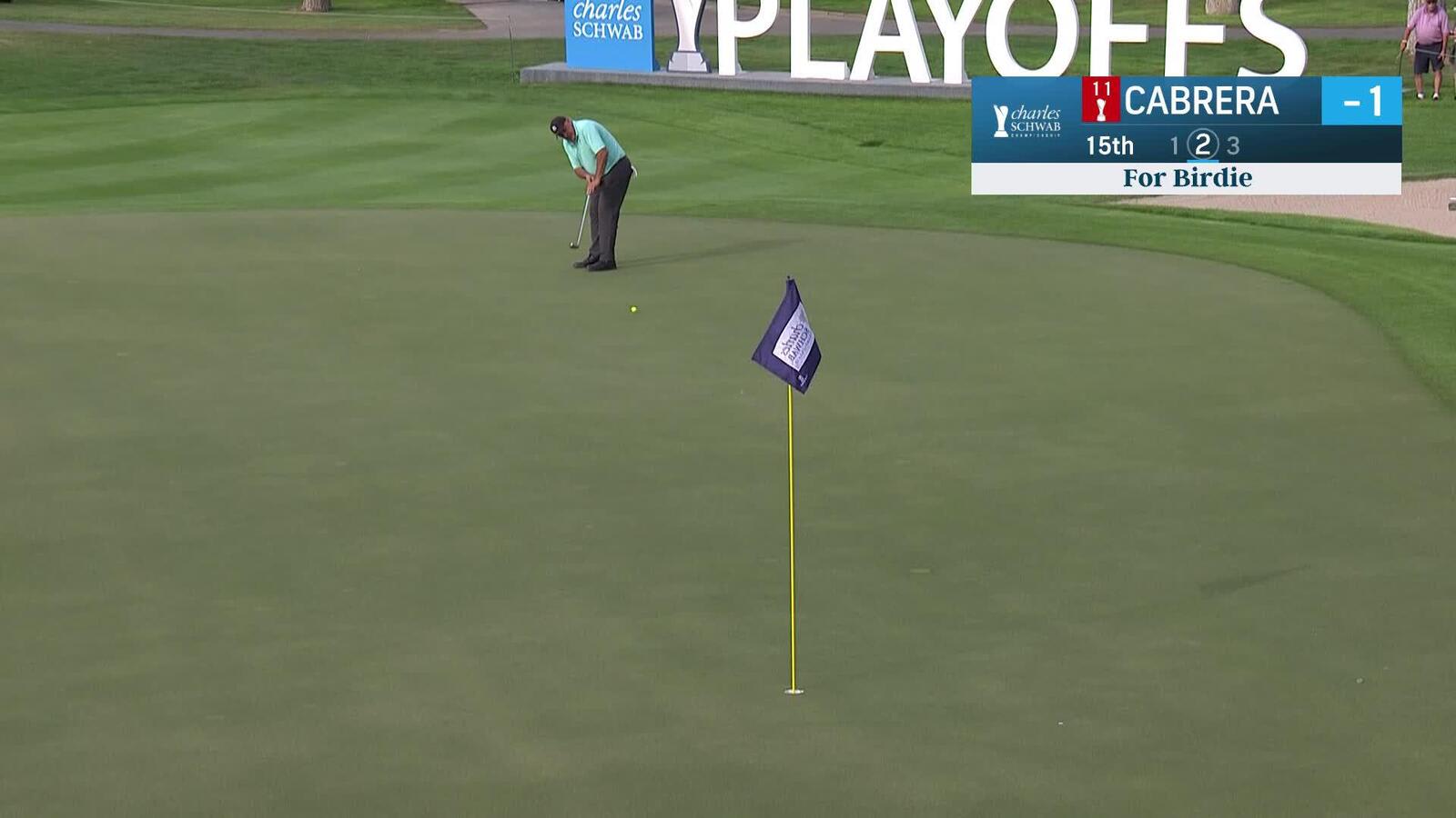 Ángel Cabrera makes birdie putt on No. 15 at Charles Schwab Cup Championship