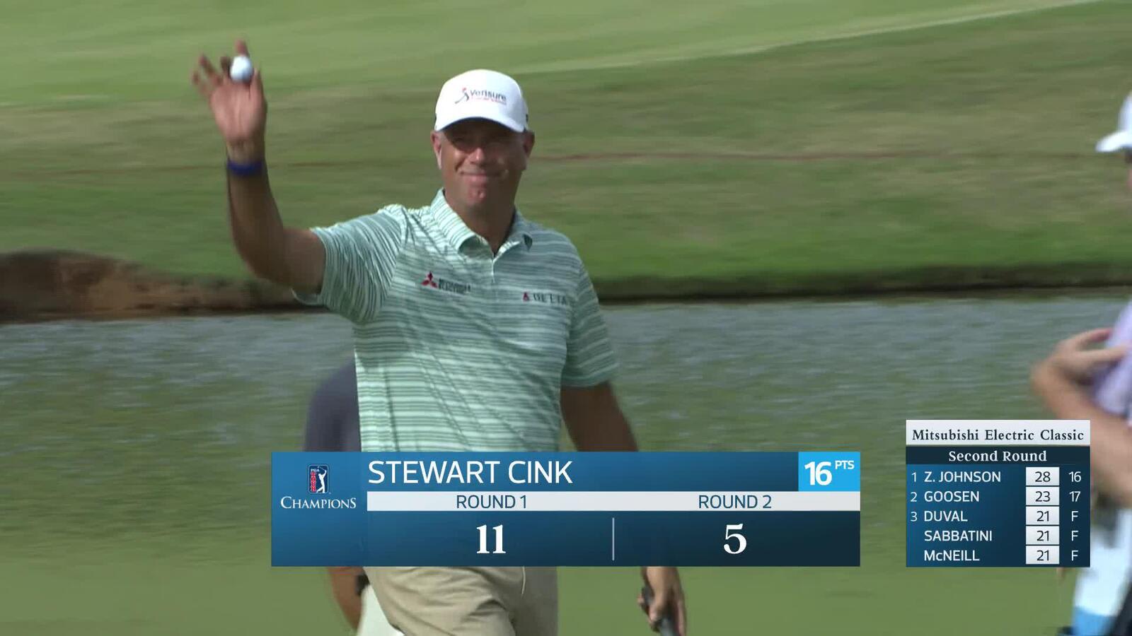 Stewart Cink makes birdie on No. 18 at Mitsubishi Electric Classic