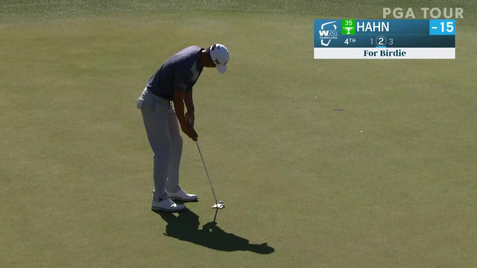 James Hahn drains 15-foot birdie putt at Waste Management