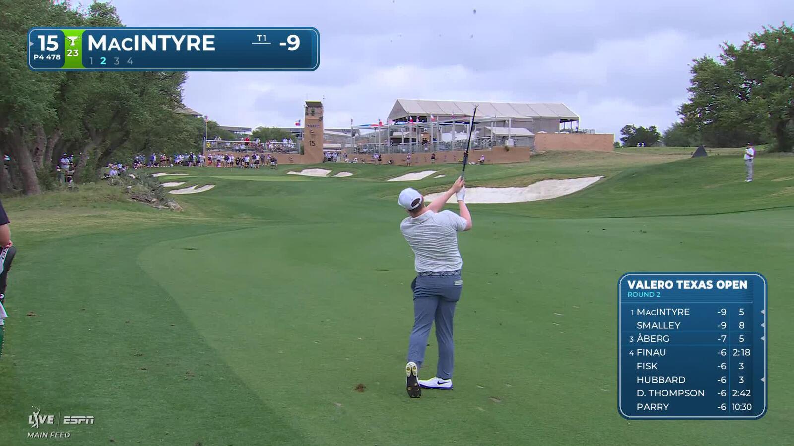 Robert MacIntyre makes 6 foot putt for birdie on No. 15 at Valero