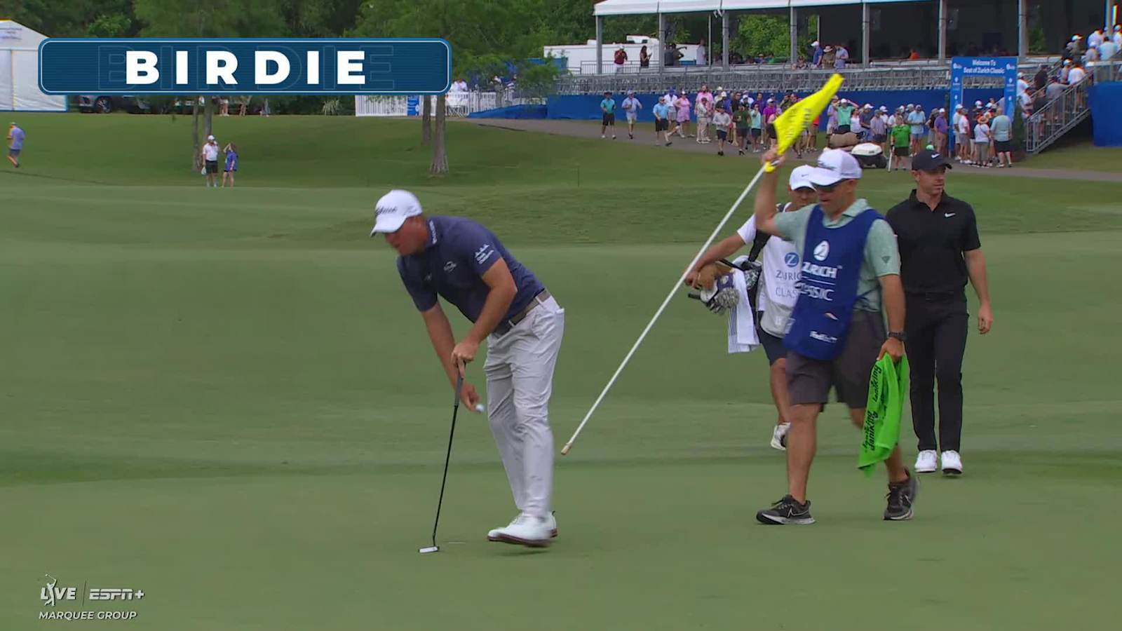 Tom Hoge makes birdie on No. 18 at Zurich Classic