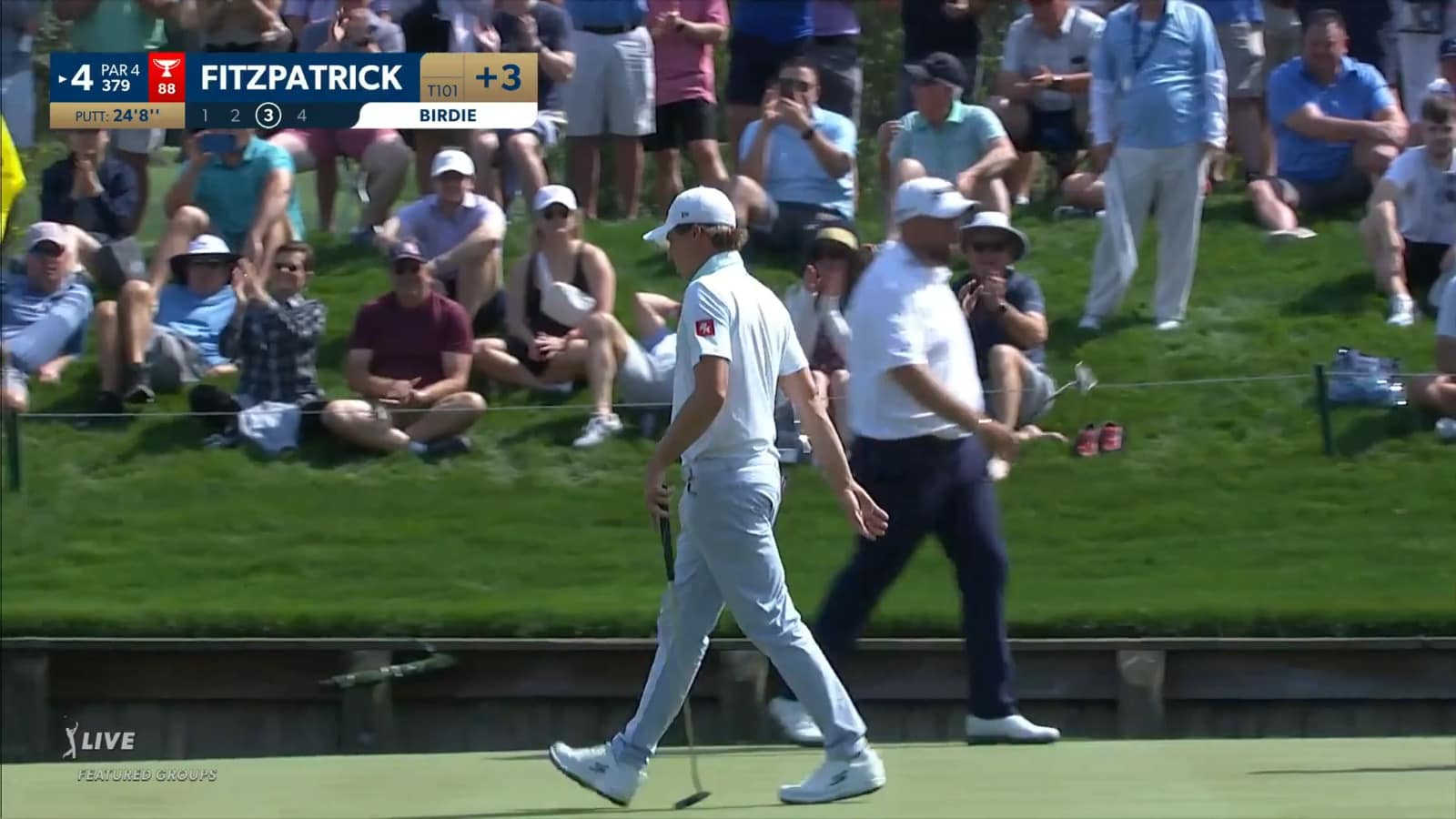 Matt Fitzpatrick sinks a 24-foot birdie putt at THE PLAYERS