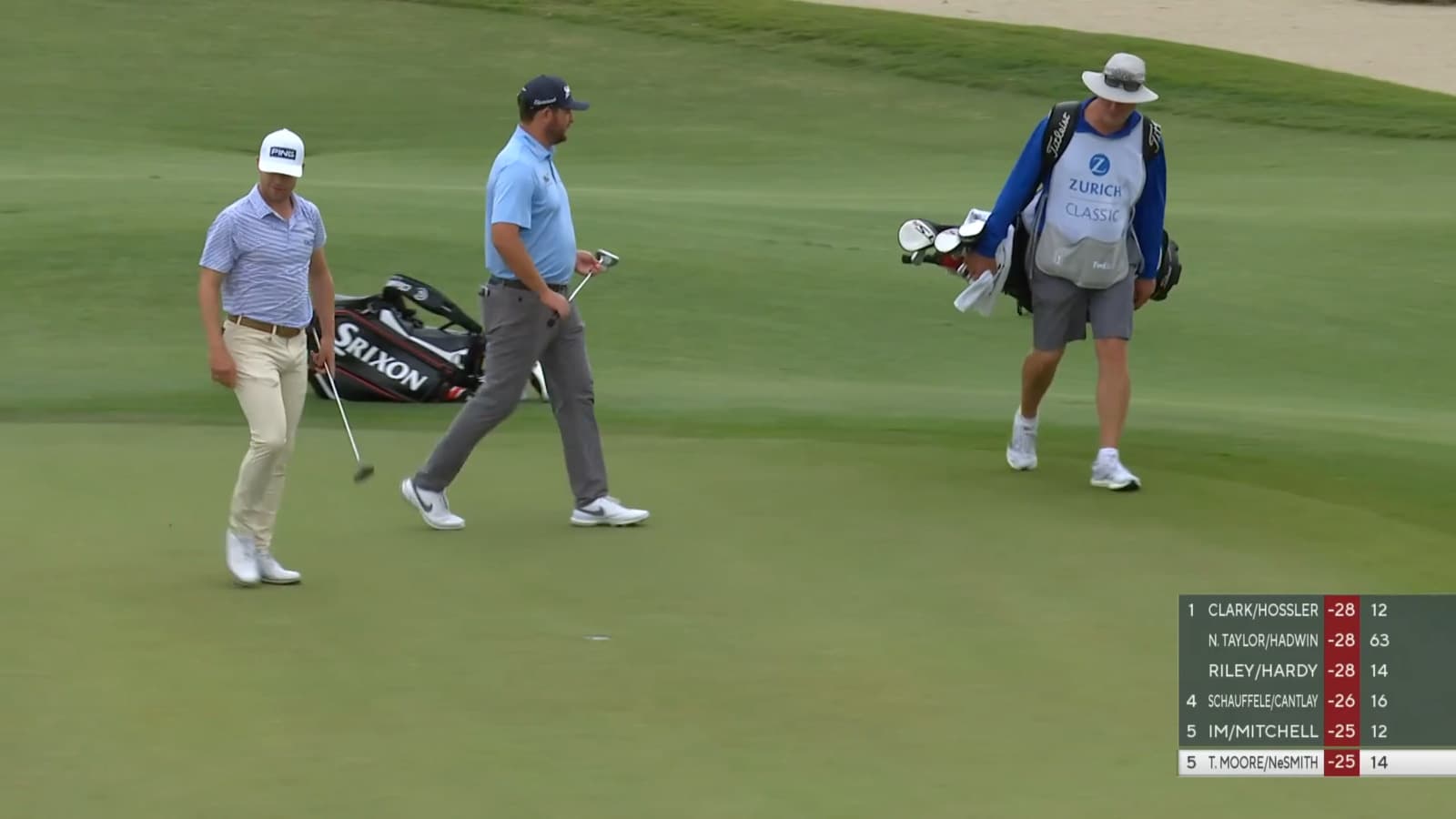 Matthew NeSmith holes 36-footer for birdie at Zurich Classic