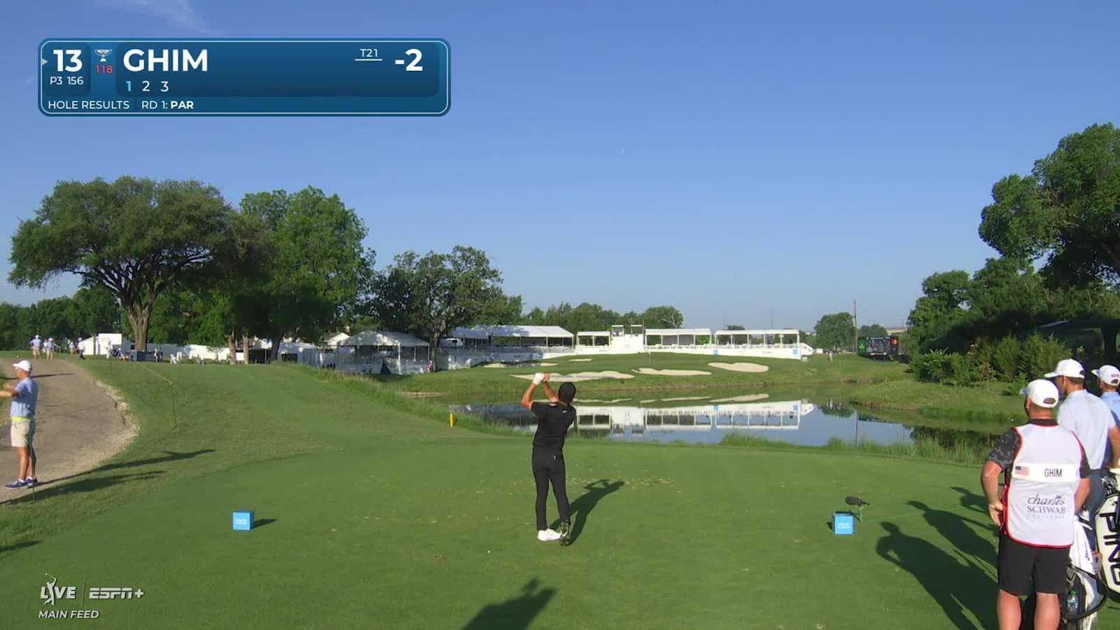 Doug Ghim makes birdie on No. 13 at Charles Schwab