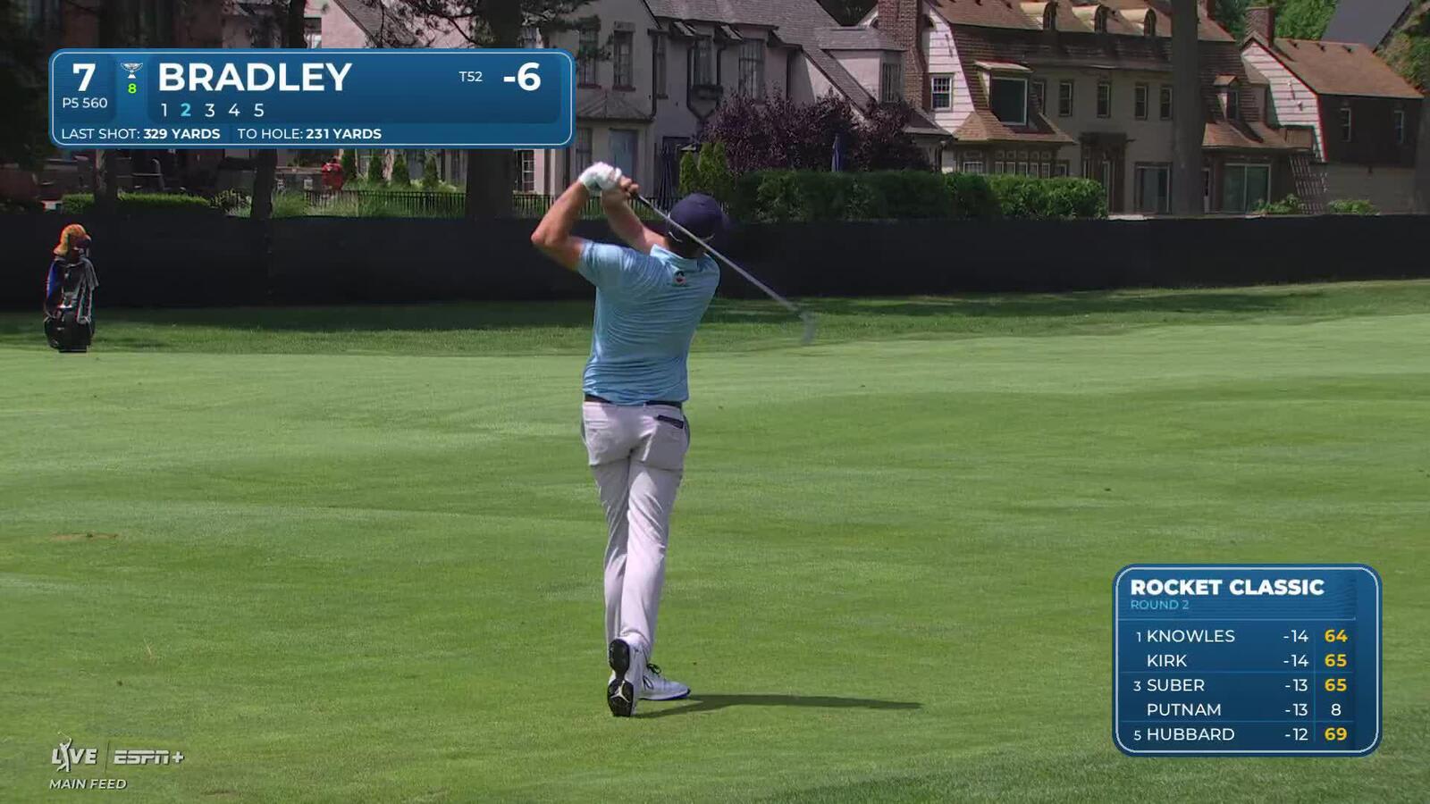 Keegan Bradley's approach from the bunker sets up birdie at Rocket Classic