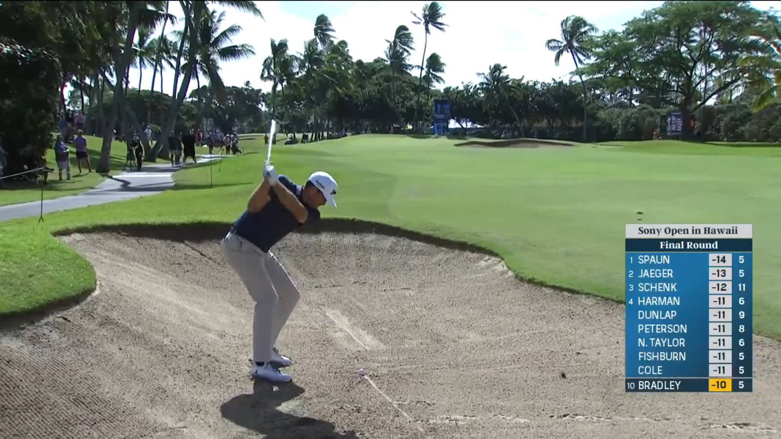 Keegan Bradley's impressive bunker escape leads to electric birdie at Sony Open