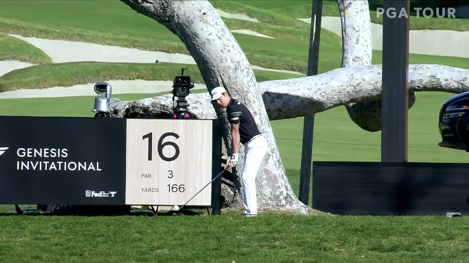 Tae Hoon Kim’s incredible hole-in-one on No. 16 at the Genesis