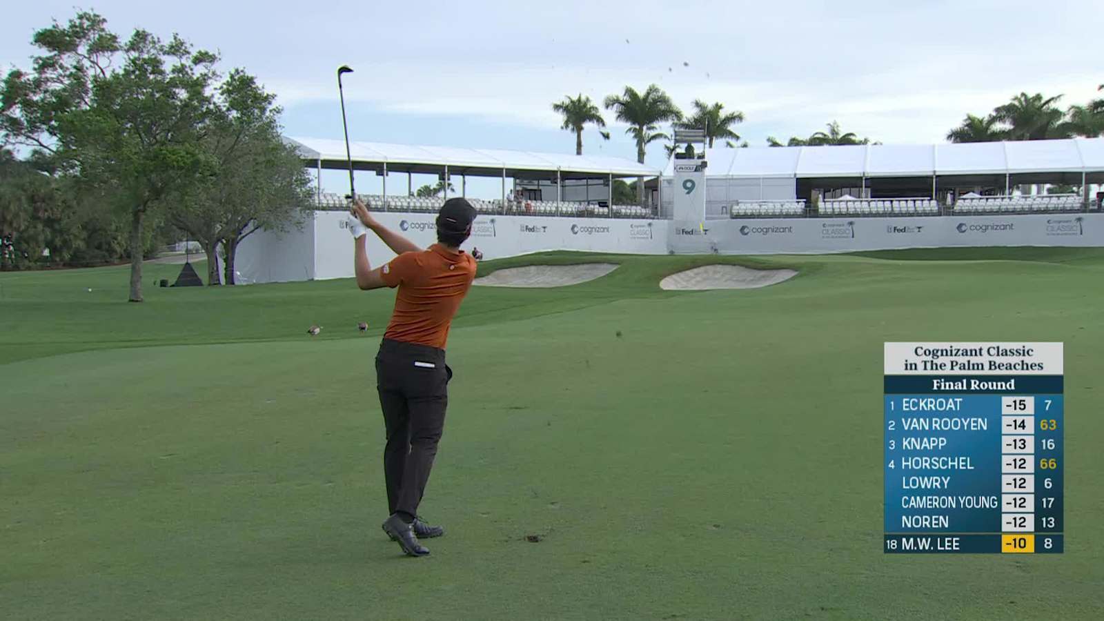 Min Woo Lee controls the spin to set up birdie at Cognizant Classic