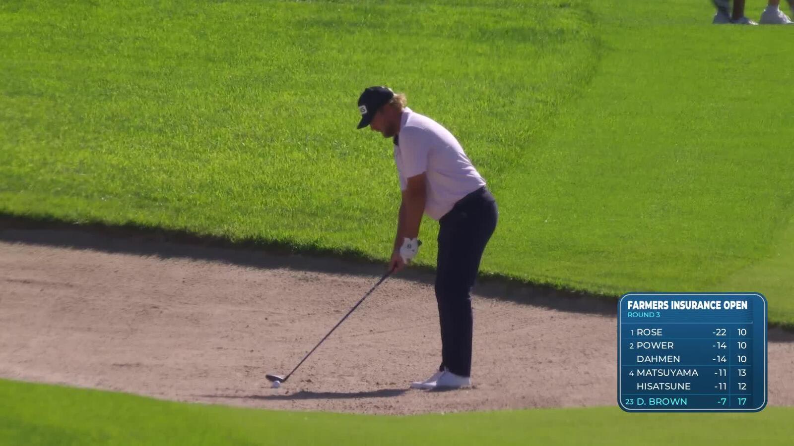 Daniel Brown hits 255-yard shot from bunker to 52 feet, sets up birdie