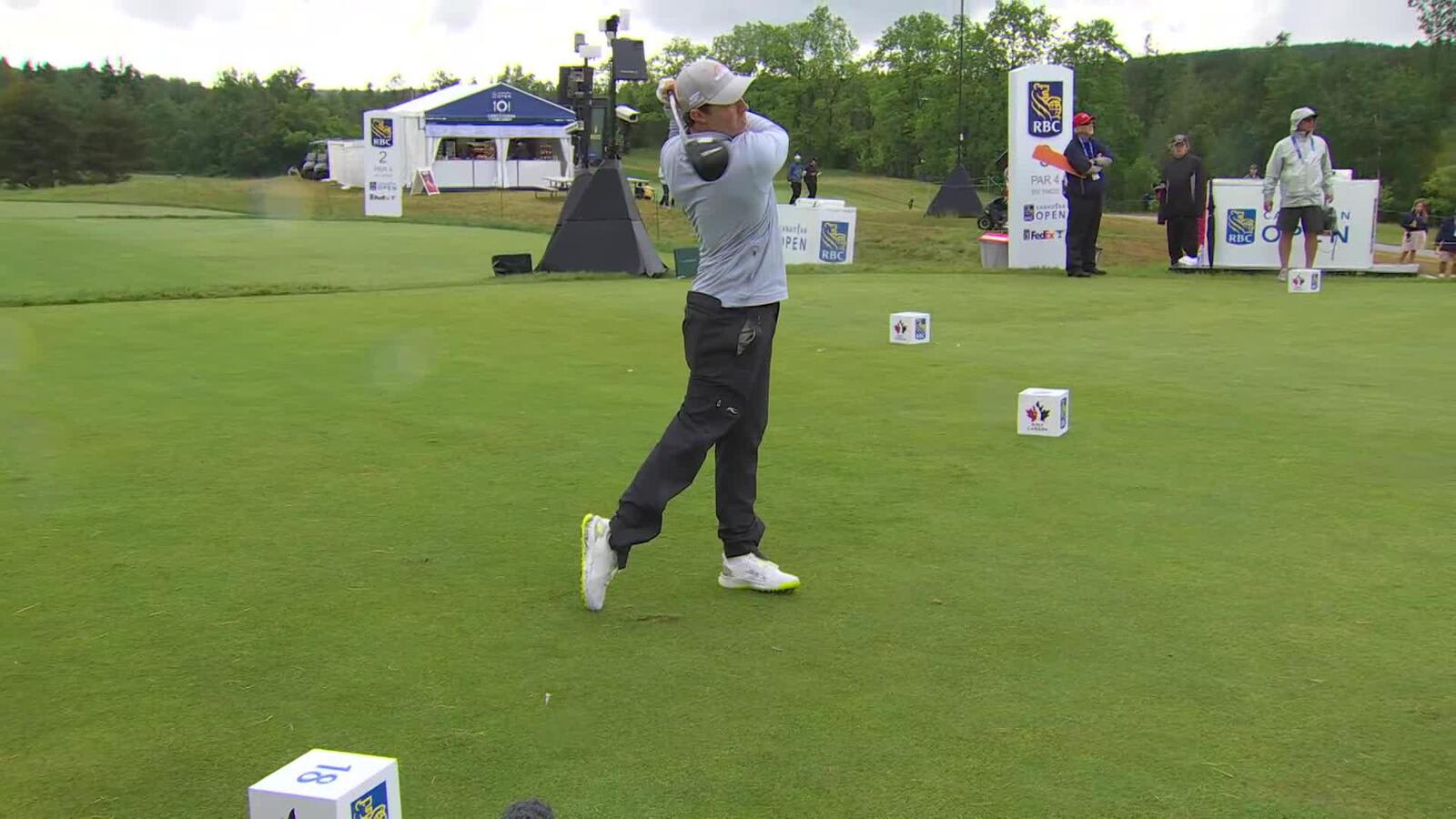 Matt Fitzpatrick sinks 12-foot eagle putt on No. 18 at RBC Canadian