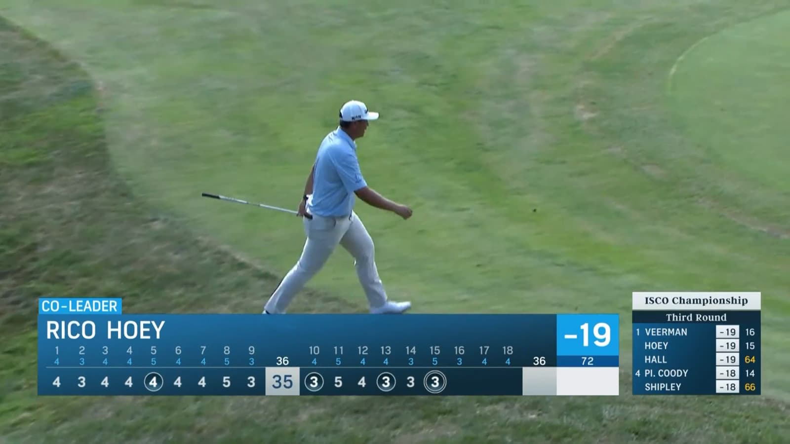 Rico Hoey chips in for eagle from fringe at ISCO Championship