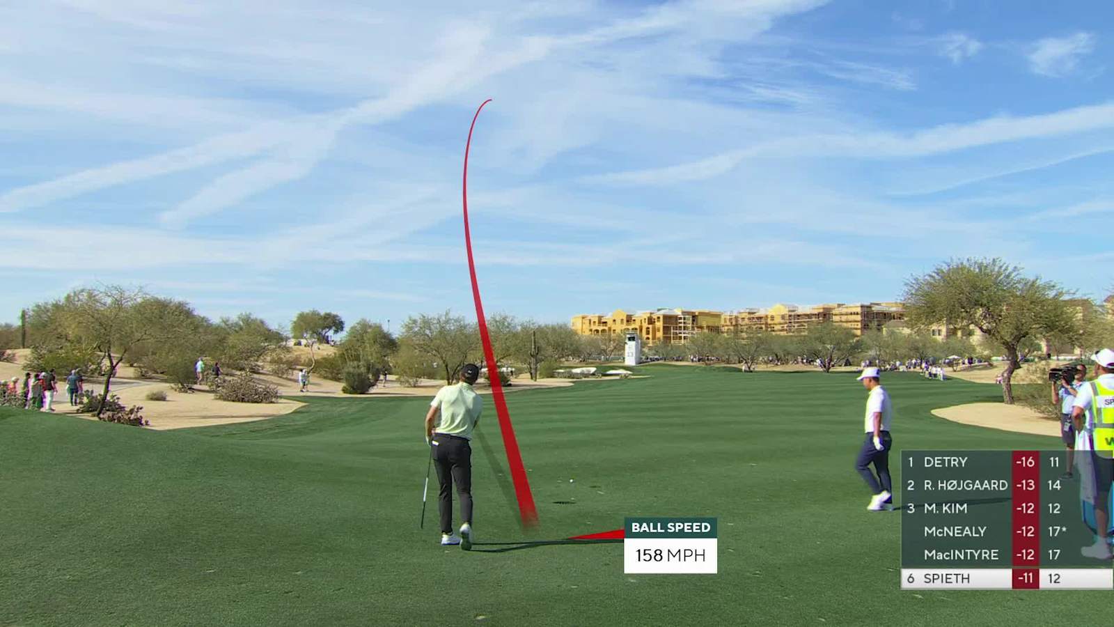 Jordan Spieth reaches with hybrid in two and birdies at WM Phoenix Open