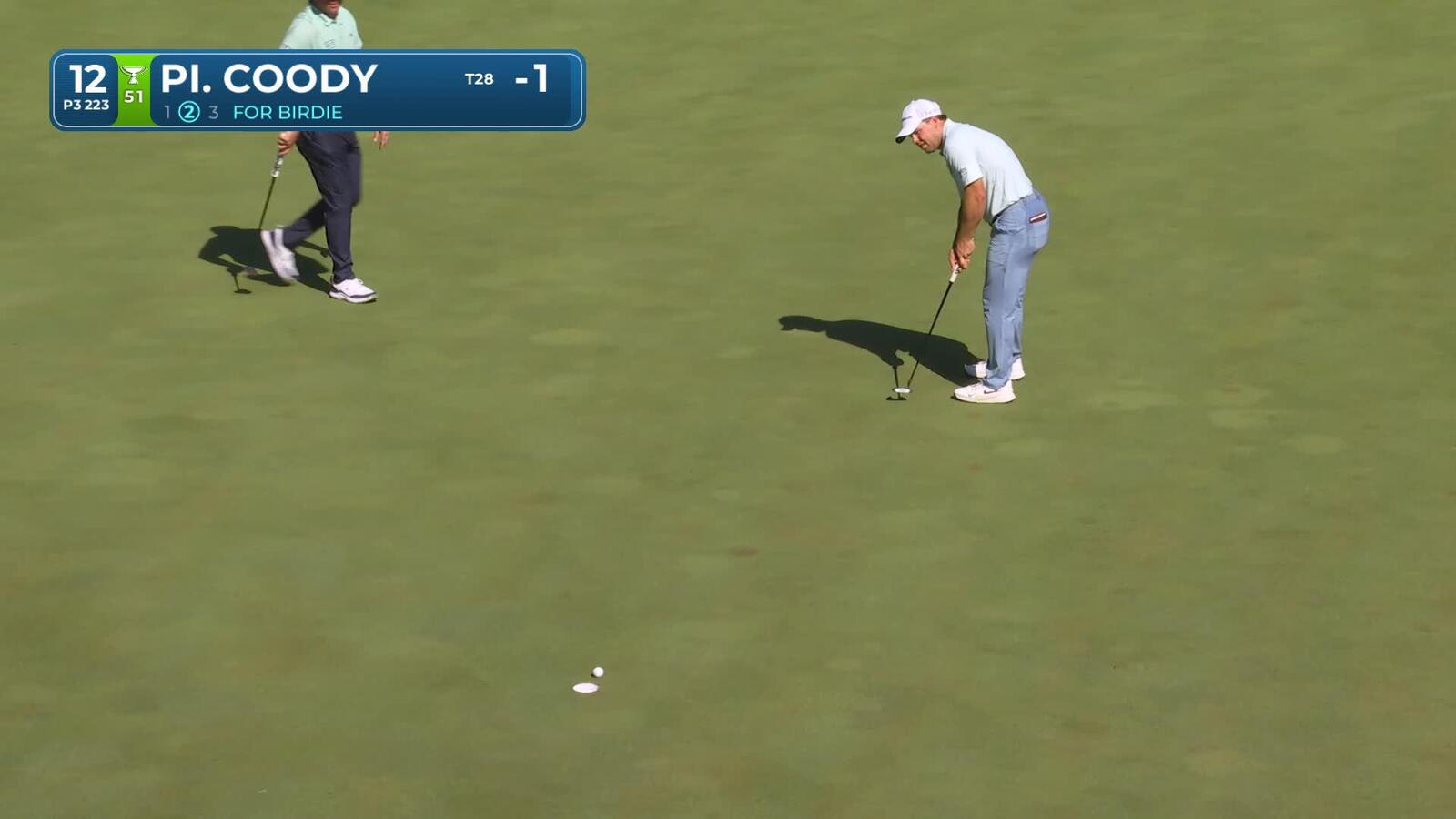Pierceson Coody drains 15-foot putt for birdie on No. 12 at John Deere