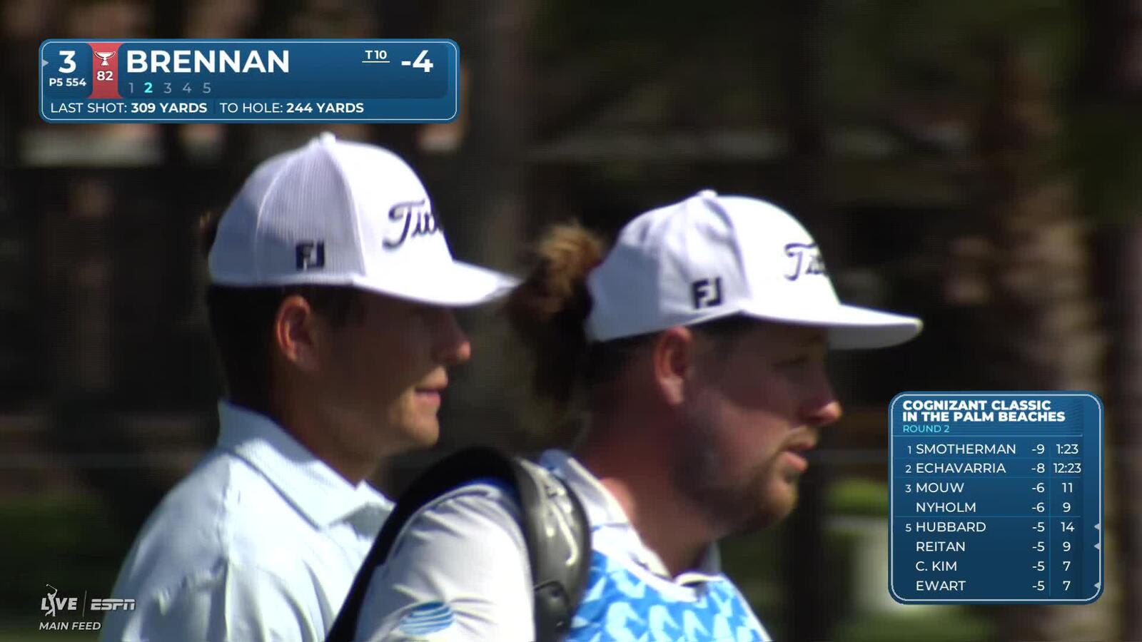 Michael Brennan hits 246-yard approach to 7 feet, sets up birdie on No. 3 at Cognizant Classic