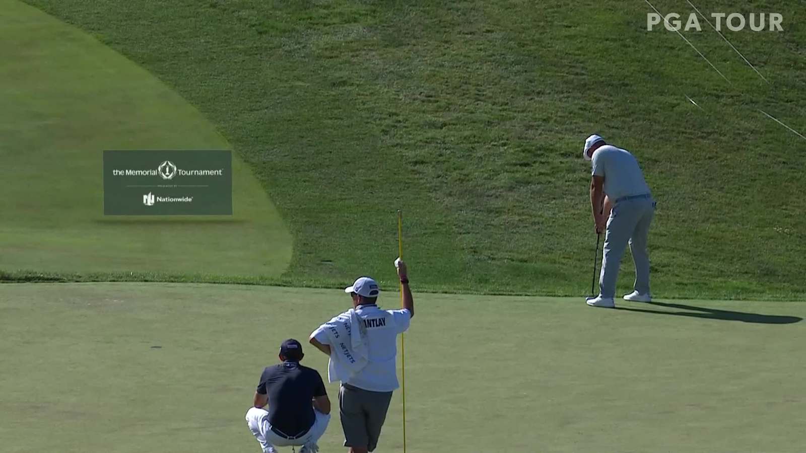 Bryson DeChambeau makes birdie on No. 18 in Round 2 at the Memorial