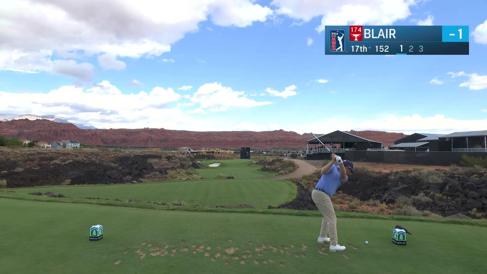 Zac Blair sinks 44-foot birdie putt on No. 17 at Bank of Utah